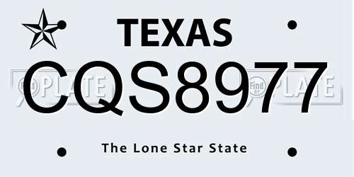 CQS8977 Texas License Plate