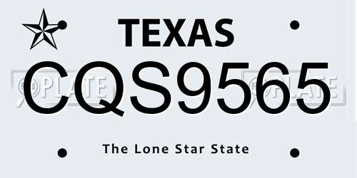 CQS9565 Texas License Plate