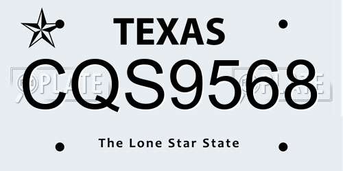CQS9568 Texas License Plate