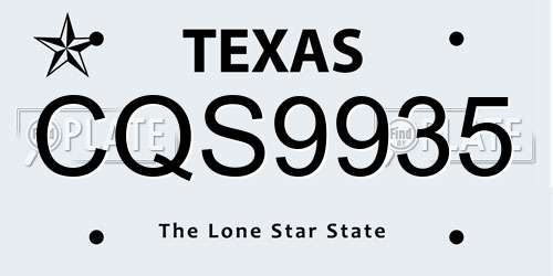 CQS9935 Texas License Plate