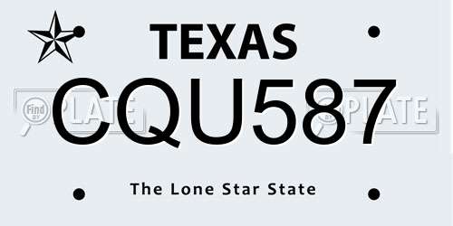 CQU587 Texas License Plate