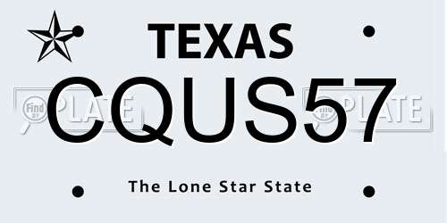 CQUS57 Texas License Plate
