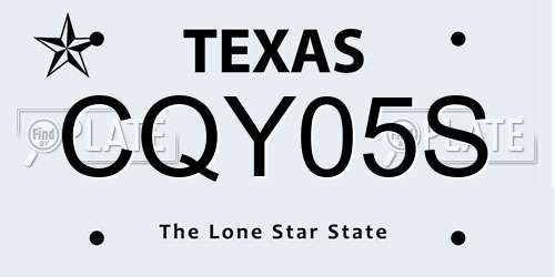 CQY05S Texas License Plate