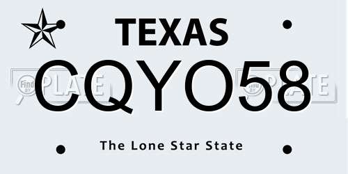 CQYO58 Texas License Plate