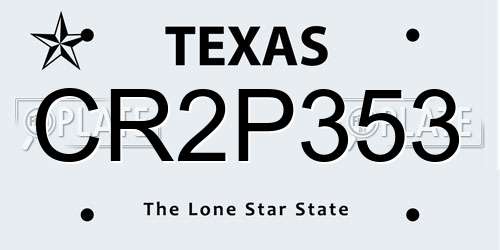 CR2P353 Texas License Plate