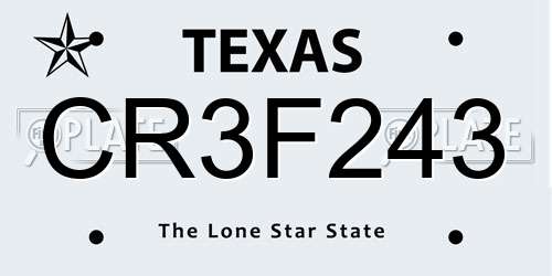 CR3F243 Texas License Plate