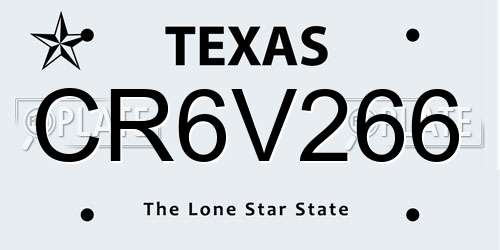 CR6V266 Texas License Plate