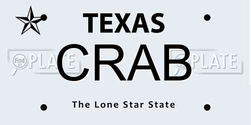 CRAB Texas License Plate