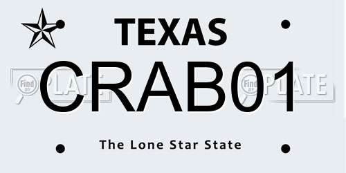 CRAB01 Texas License Plate