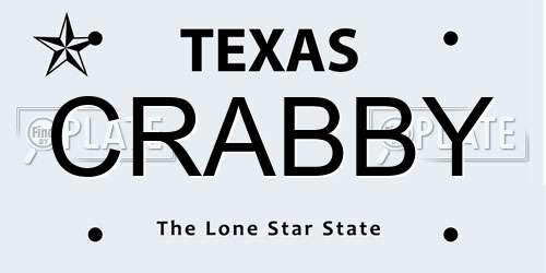 CRABBY Texas License Plate