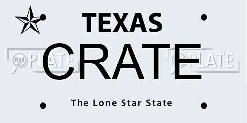 CRATE Texas License Plate