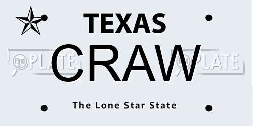 CRAW Texas License Plate
