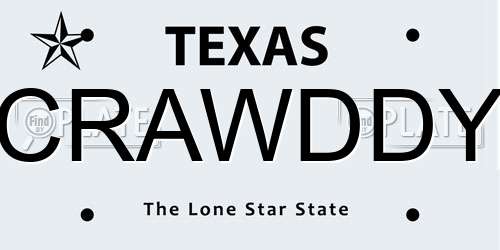 CRAWDDY Texas License Plate