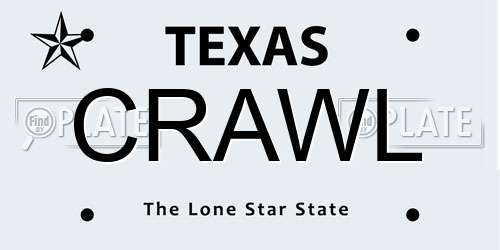 CRAWL Texas License Plate