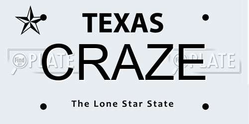 CRAZE Texas License Plate