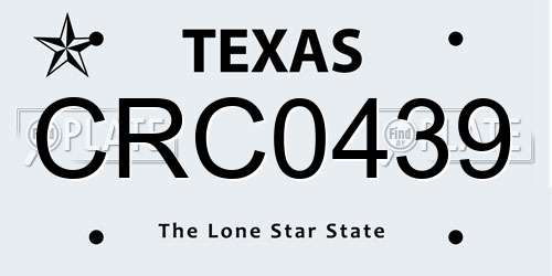 CRC0439 Texas License Plate