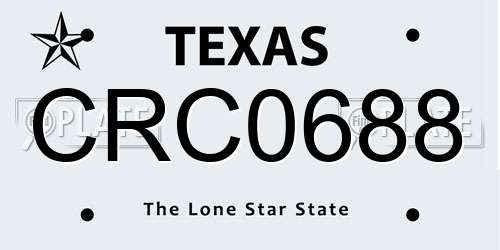 CRC0688 Texas License Plate