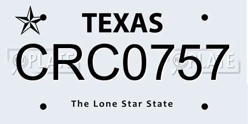 CRC0757 Texas License Plate