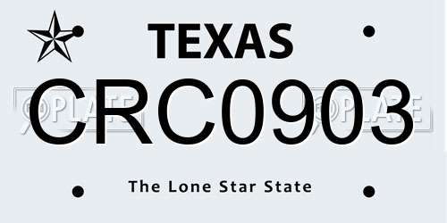 CRC0903 Texas License Plate