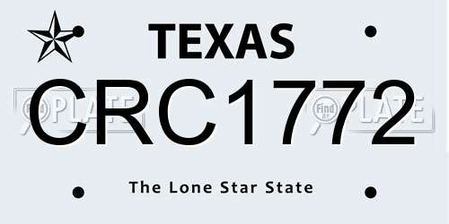 CRC1772 Texas License Plate