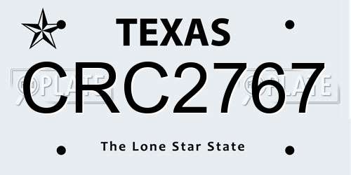 CRC2767 Texas License Plate