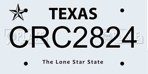 CRC2824 Texas License Plate