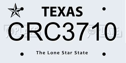 CRC3710 Texas License Plate