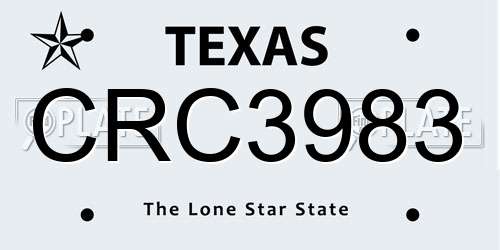 CRC3983 Texas License Plate