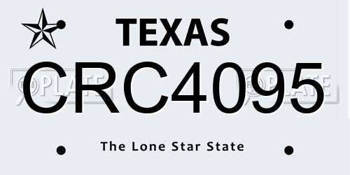 CRC4095 Texas License Plate