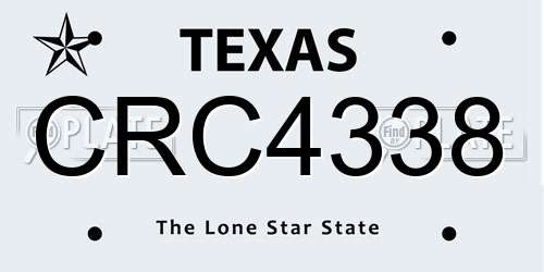 CRC4338 Texas License Plate
