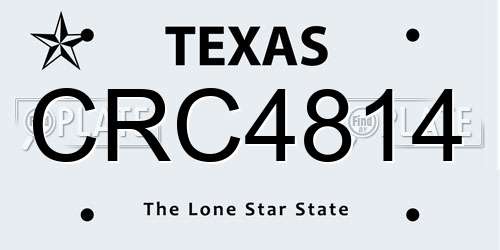 CRC4814 Texas License Plate