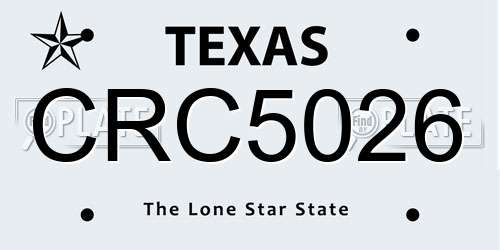 CRC5026 Texas License Plate