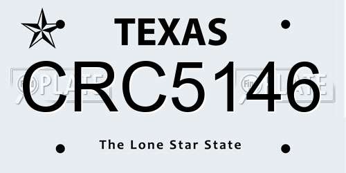 CRC5146 Texas License Plate