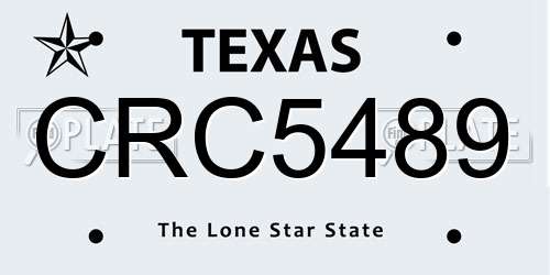 CRC5489 Texas License Plate