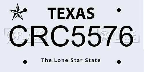CRC5576 Texas License Plate
