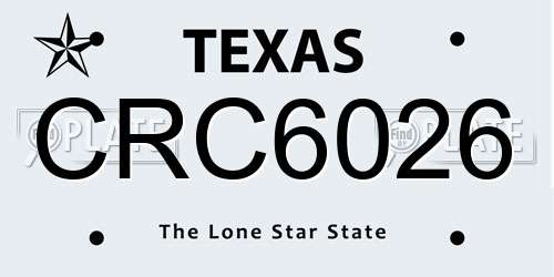 CRC6026 Texas License Plate