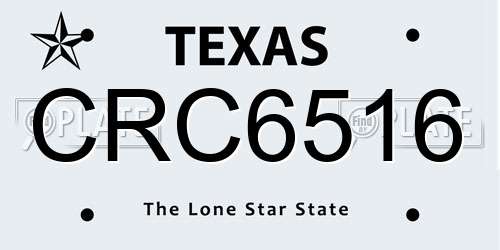 CRC6516 Texas License Plate