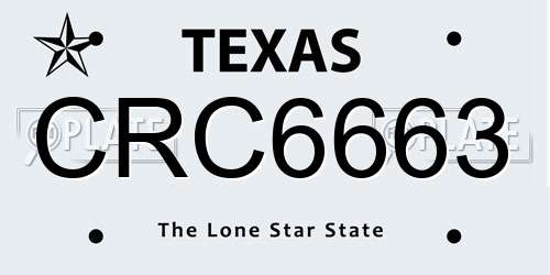 CRC6663 Texas License Plate