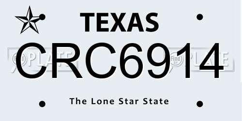 CRC6914 Texas License Plate