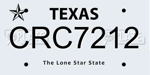 CRC7212 Texas License Plate