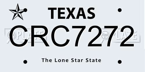 CRC7272 Texas License Plate