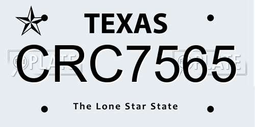 CRC7565 Texas License Plate