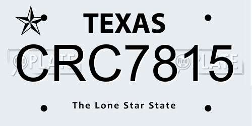 CRC7815 Texas License Plate