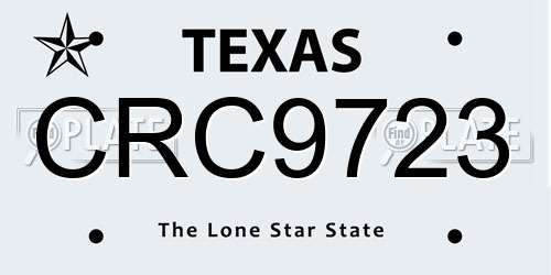 CRC9723 Texas License Plate