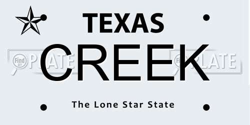 CREEK Texas License Plate