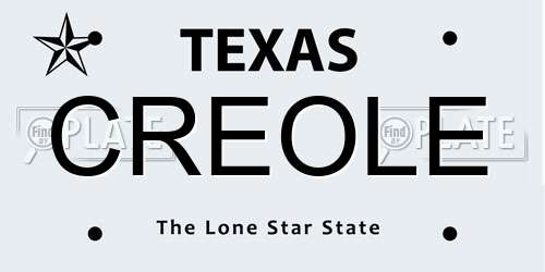 CREOLE Texas License Plate