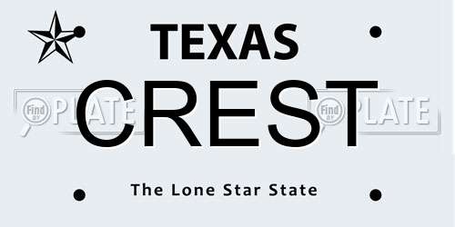 CREST Texas License Plate