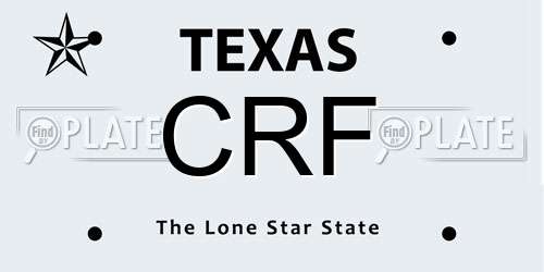 CRF Texas License Plate