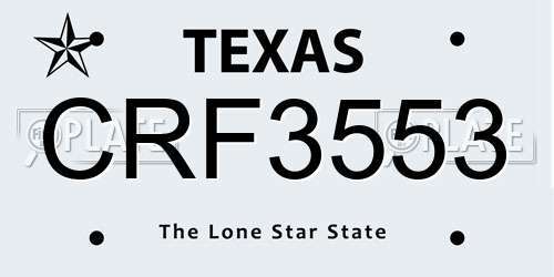 CRF3553 Texas License Plate