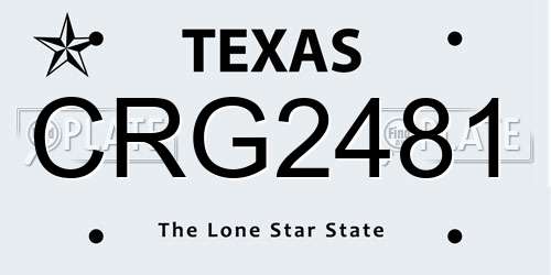 CRG2481 Texas License Plate